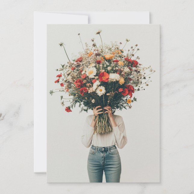 Gömt bakom blommorna inbjudningar (Framsida)