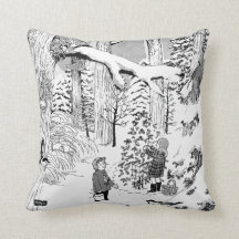 Gömt Bilder Barn i Dekorativ kudde i Snö