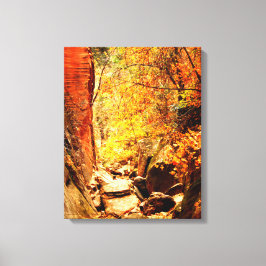 Gömt Canyon Autumn Färg Zion Photo Wrapped Canvastryck