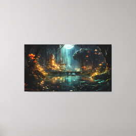 Gömt Forest Temple i Moonlight Canvastryck