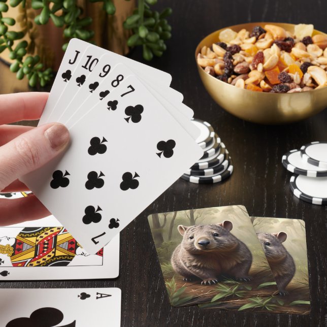 "Gömt i Bush: En Aussie Wombat i Vilden" Casinokort (På plats)