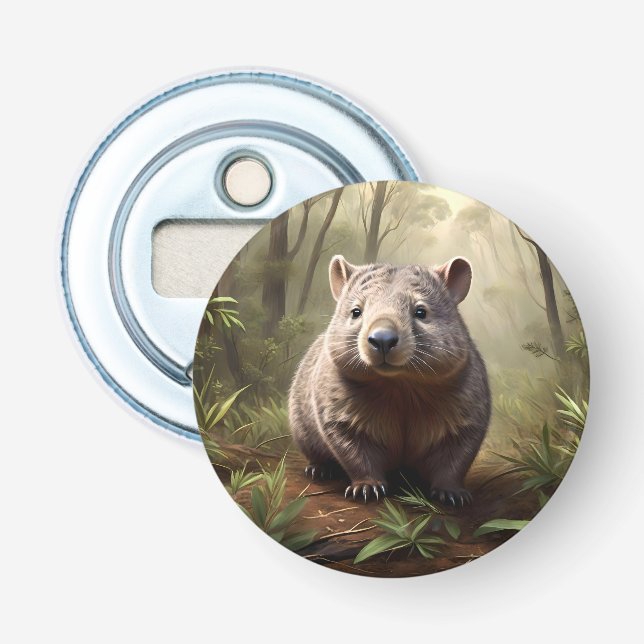 "Gömt i Bush: En Aussie Wombat i Vilden" Flasköppnare (Framsidan)