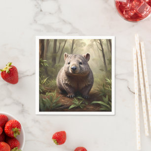 "Gömt i Bush: En Aussie Wombat i Vilden" Pappersservett