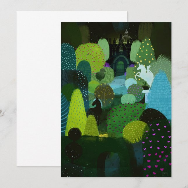 Gömt i parken inbjudningar (Fram/baksida)