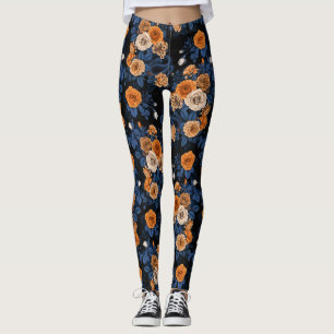 Gömt i ro, orange och blått leggings