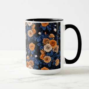 Gömt i ro, orange och blått mugg