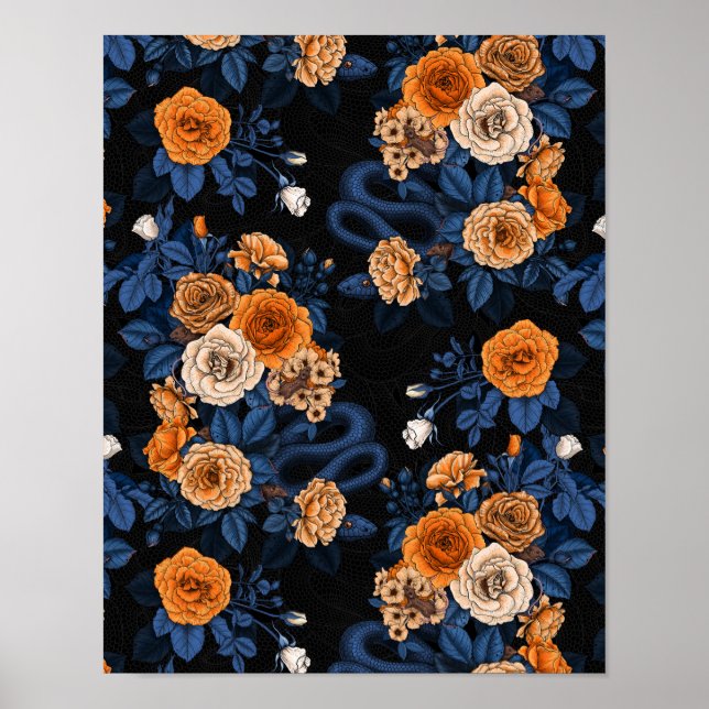 Gömt i ro, orange och blått poster (Framsidan)