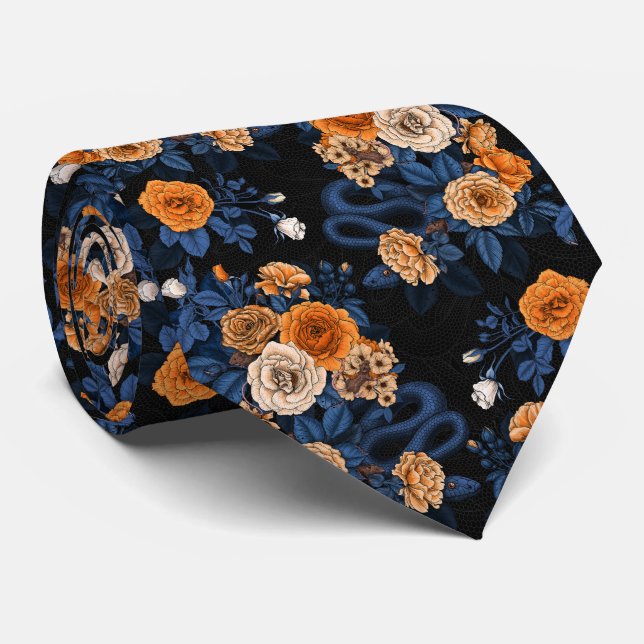 Gömt i ro, orange och blått slips (Rullad)