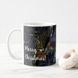 Gömt Julgran på Manhattan i natt Kaffemugg