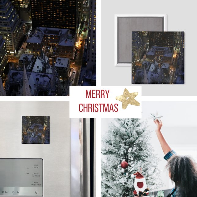 Gömt Julgran på Manhattan i natt Magnet (Skapare uppladdad)