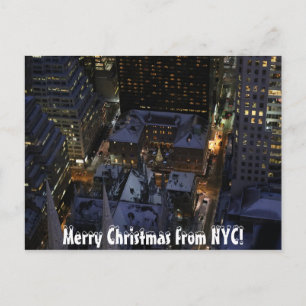 Gömt Julgran på Manhattan i natt Vykort