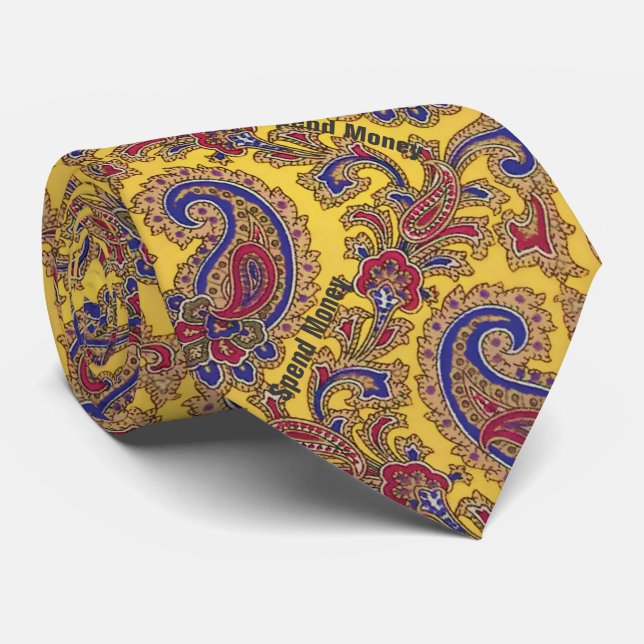 Gömt Message Necktie "Spend Money" eller Anpassa Slips (Rullad)