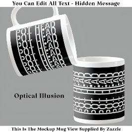 Gömt Message Pot Head Coffee Addict 119W Funny Kaffemugg