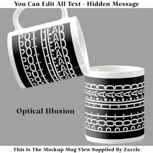 Gömt Message Pot Head Coffee Addict 119W Funny Kaffemugg