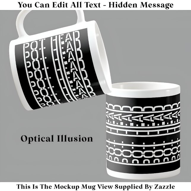 Gömt Message Pot Head Coffee Addict 119W Funny Kaffemugg (Skapare uppladdad)