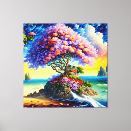 Gömt ö i Oceanen Canvastryck