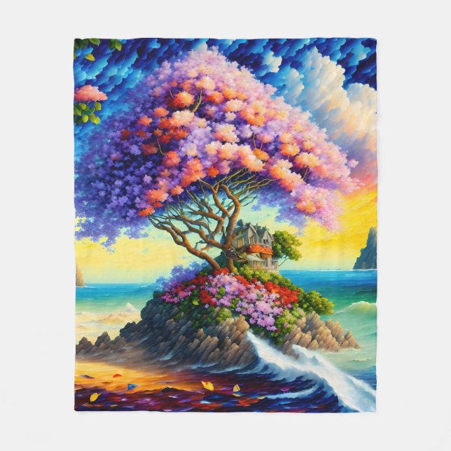 Gömt ö i Oceanen Fleecefilt (Framsidan)