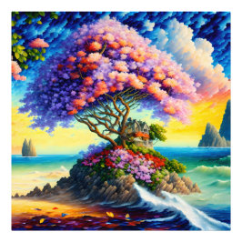 Gömt ö i Oceanen Fototryck