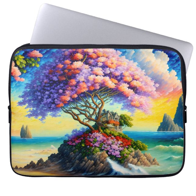 Gömt ö i Oceanen Laptop Fodral (Framsidan)