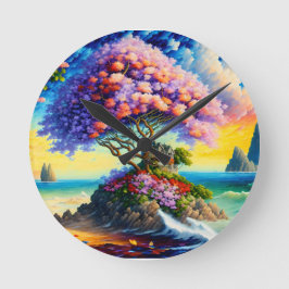 Gömt ö i Oceanen Rund Klocka