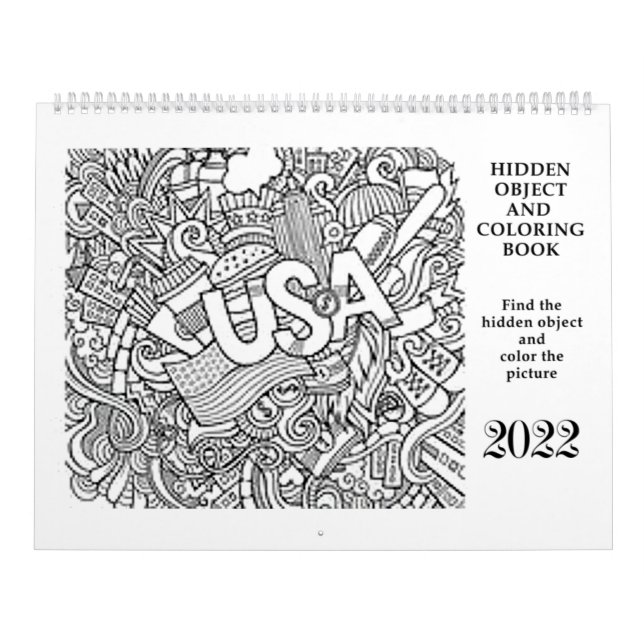 Gömt objekt och färgning av bok kalender (Omslag)