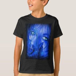 GÖMT RÖRLIG BLÅGIRL MED SKULL T-SHIRT