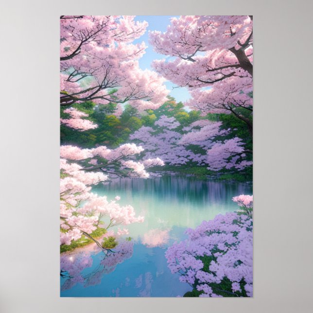 Gömt Sakura Pond Poster (Framsidan)