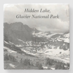 Gömt Sjö Glacier National Park Black & White Stenunderlägg