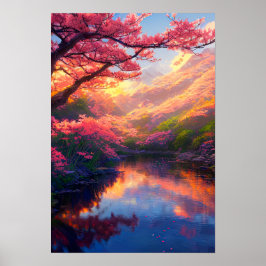 Gömt Sjö med berggrund i Majestic Mountains Poster