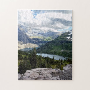 Gömt Sjö Overlook Glacier National Park Montana Pussel