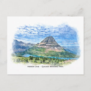 Gömt Sjö vykort Glacier nationalpark