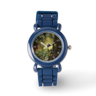 Gömt skog - Bezel med svart nummer, bevakning Armbandsur