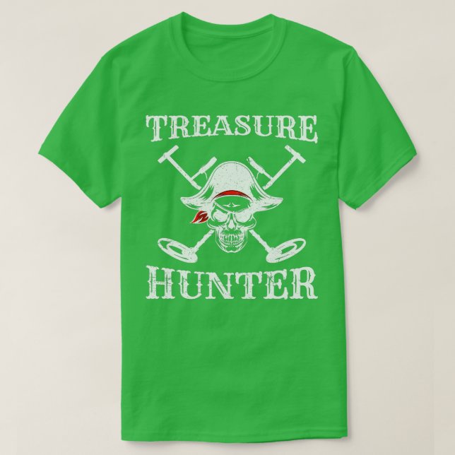 Gömt Treasure Hunter Pirat Metall-detektor Guld T Shirt (Design framsida)