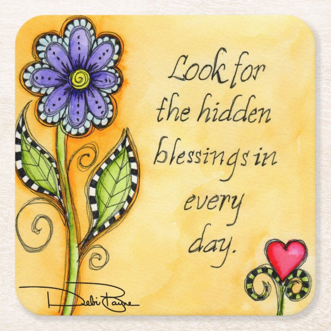 Gömt välsignelser underlägg papper kvadrat (Framsidan)