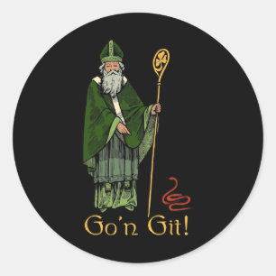 Go'n Git Funny St patricks day Runt Klistermärke