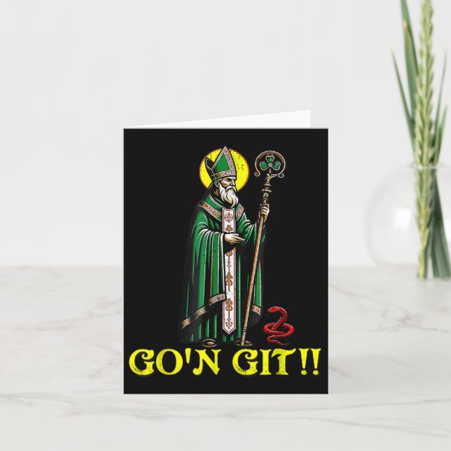 G'on Git Funny St patricks day Shamrock St patty P Kort (Framsida)