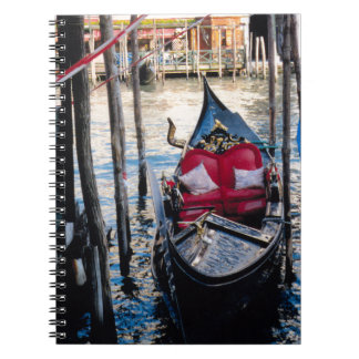 Gondola i Italien Venedig Anteckningsbok Med Spiral