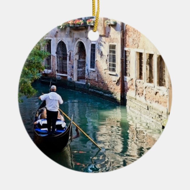 Gondola i Italien Venedig Julgransprydnad Keramik (Framsidan)