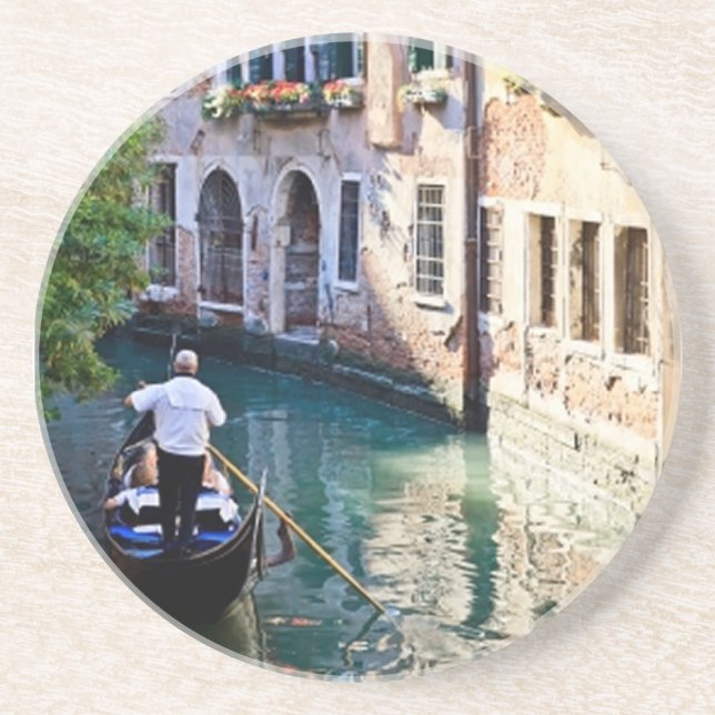 Gondola i Italien Venedig Underlägg Sandsten (Framsidan)