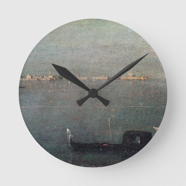 Gondola i lagunen rund klocka (Framsida)