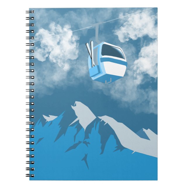Gondola Ride | Ski Mountain Winter Painting Anteckningsbok (Framsidan)