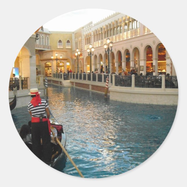 Gondola Ride Sticker Runt Klistermärke (Framsida)