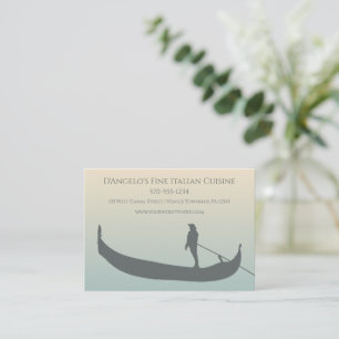 Gondola Silhouette Italienska Restaurant eller Tra Visitkort