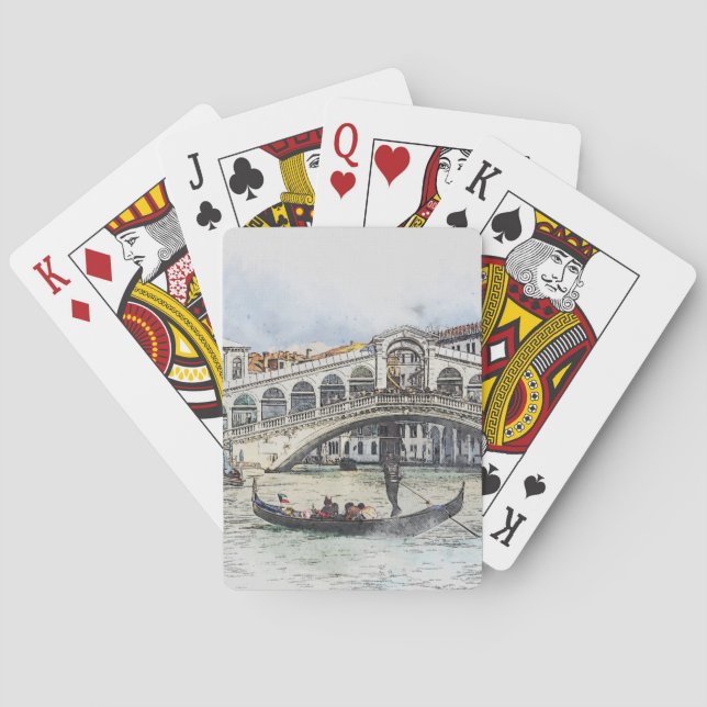 Gondola Venice Italien Spelkort (Baksidan)