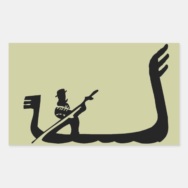 Gondola Venice Rektangulärt Klistermärke (Framsida)