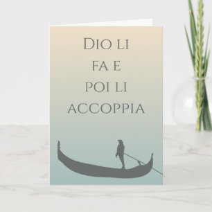 Gondola vid Sunset Italy Blessing Bröllop Kort