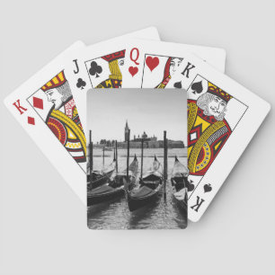 Gondolas i Venedig i svartvitt Casinokort