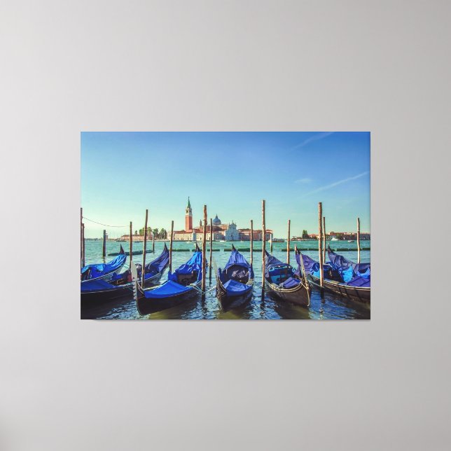 Gondolas i Venedig, Italien Canvastryck (Framsida)