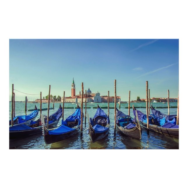 Gondolas i Venedig, Italien Fototryck (Framsidan)