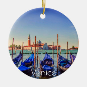 Gondolas i Venedig, Italien Julgransprydnad Keramik